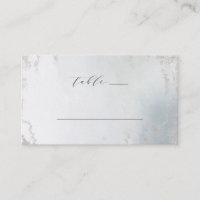 Ombre Dusty Blue Frosted Foil Wedding Table Number