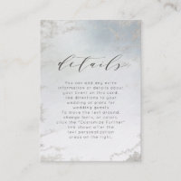 Ombre Dusty Blue Frosted Silver Wedding Details