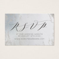 Ombre Dusty Blue Frosted Website RSVP Insert Cards