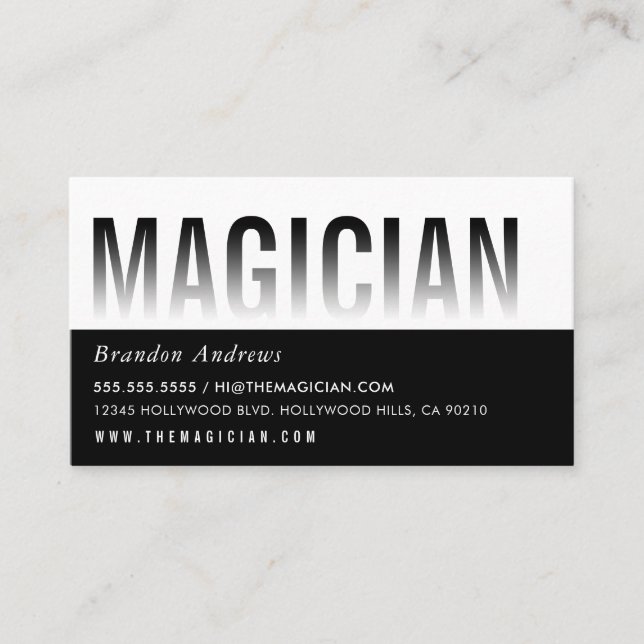 OMBRE FADE HEADING TEXT minimal modern bold black Business Card (Front)