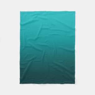 Ombre Fade   teal Fleece Blanket