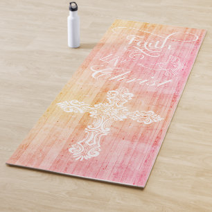 Ombre Faith in Christ Religious Exercise Accessory Yoga Mat