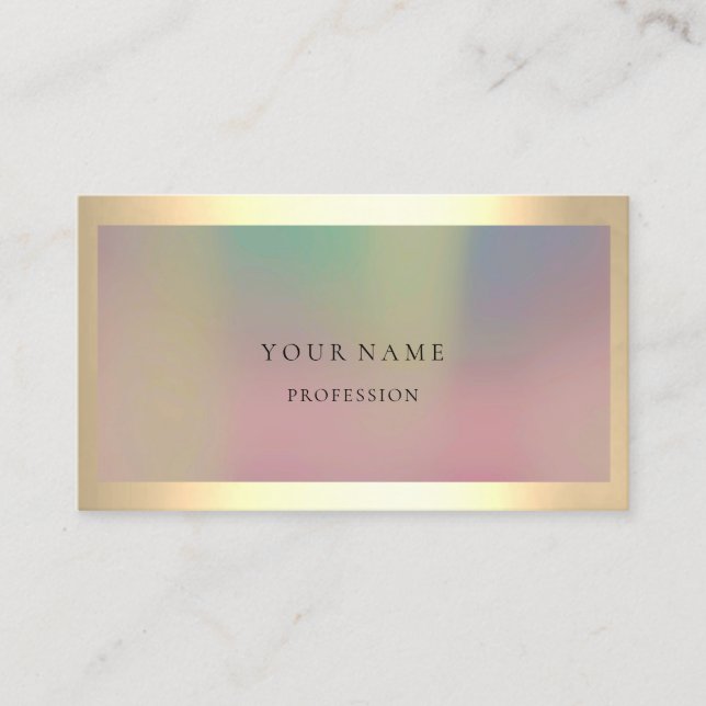 Ombre Framed Simply Professional  Gold Minimal Business Card (Front)