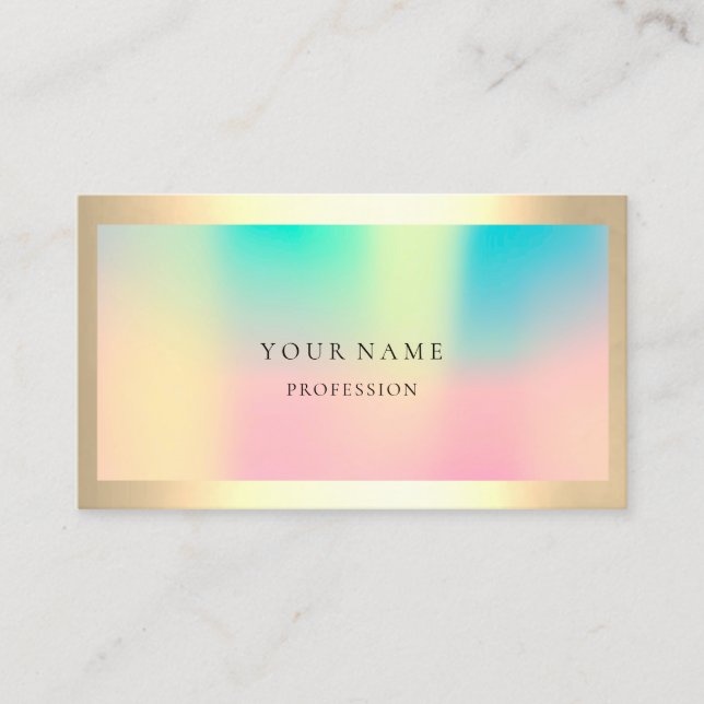 Ombre Framed Simply Professional  Gold Ombre Pearl Business Card (Front)