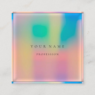 Ombre Framed Simply Professional Holographic Square Business Card