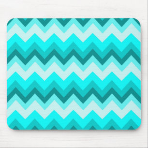 Ombre Girly Pattern Teal Turquoise Chevron Mouse Mat