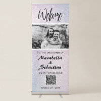 *~* Ombre Glitter Blue Peach QR Wedding Welcome