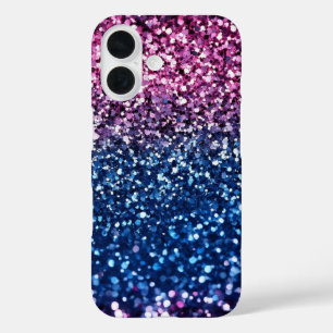 Ombre Glitter Purple Blue iPhone 16 Case