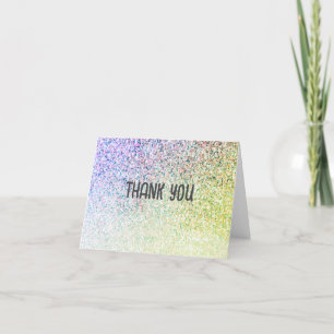 Ombre Glitter Unicorn Thank You Card