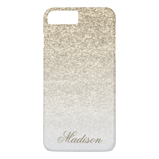 Ombre Gold Glitter iPhone 7+ Case (Back)