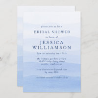 Ombre Gradient Dip Dye Blue Bridal Shower