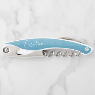 Ombre Gradient Dip Dye Blue Custom Bridal Party Corkscrew