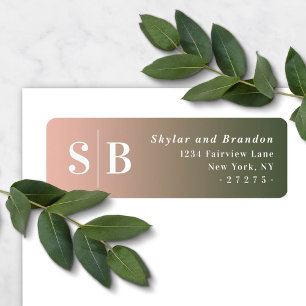 Ombre Green & Pink Wedding Return Address
