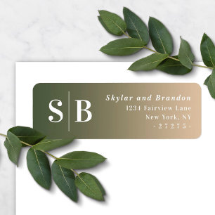 Ombre Green & Yellow Wedding Return Address