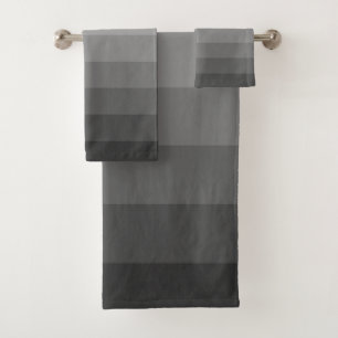Ombre Grey Tones Gradient Bath Towel Set