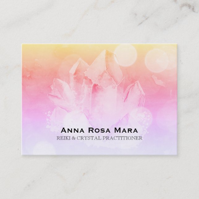 ~ Ombre Healer Yoga Massage Reiki Crystal Business Card (Front)