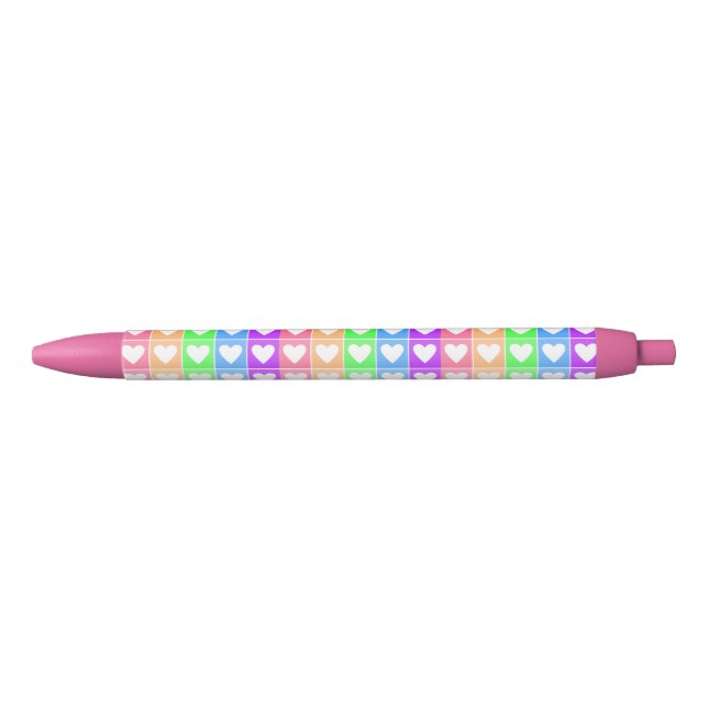 Ombre Hearts Black Ink Pen (Front)