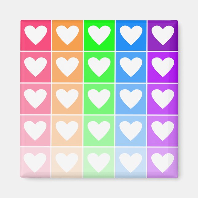 Ombre Hearts Magnet (Front)