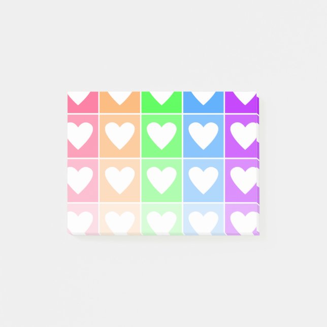 Ombre Hearts Post-it Notes (Front)