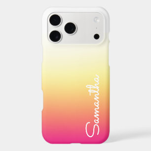 Ombre Hot Pink Yellow Girly Personalised Name