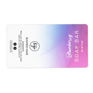 Ombre Ink Pastel Purple Soap Bar Labels