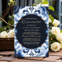 Ombre ivory Ice Sky Gold Royal Blue Quinceanera