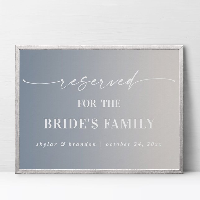 Ombre Ivory Reserved Bride's Family Wedding Sign (Creator Uploaded)