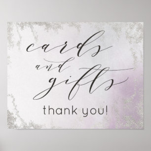 Ombre Lavender Cards & Gifts Wedding Table Sign
