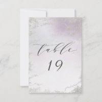 Ombre Lavender Purple Silver Wedding Table Numbers
