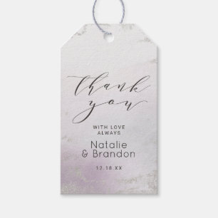 Ombre Light Purple Frosted Foil Wedding Thank You Gift Tags