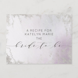 Ombre Light Purple Silver Bride to Be Recipe Card