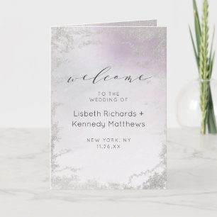 Ombre Light Purple Silver Foil Wedding Ceremony Programme