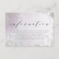 Ombre Light Purple Silver Foil Wedding Information