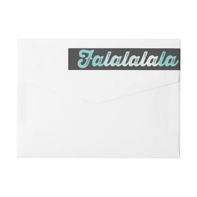 Ombre Mint Falalalala Bold Script Modern Holiday Wrap Around Label (Back)