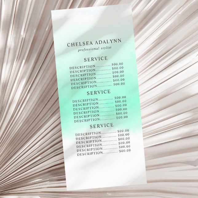 Ombre Mint Watercolor Minimalist Rack Card (Creator Uploaded)