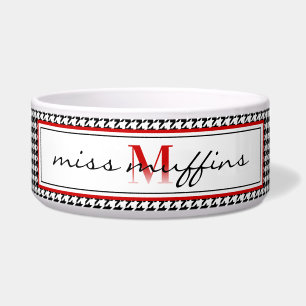 Ombre Monogram + Houndstooth Red Black & White