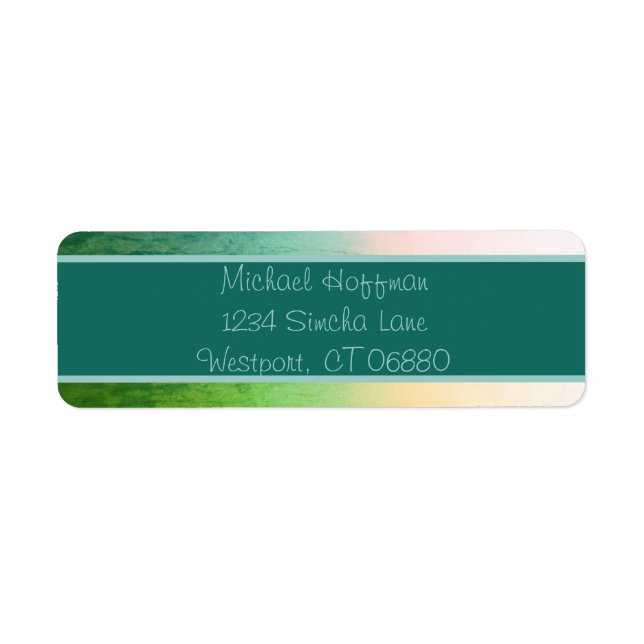 Ombre Multi Teal Return Address Label (Front)