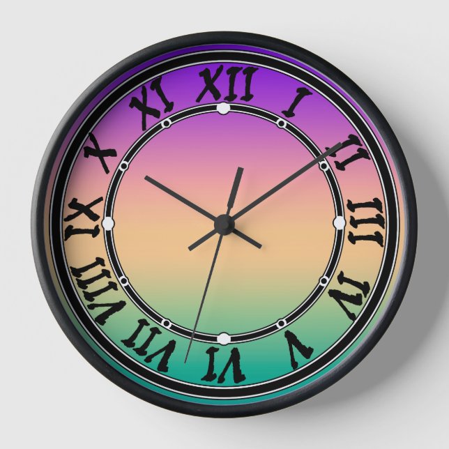 Ombre , multicolored clock (Front)