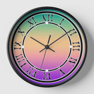 Ombre , multicolored clock