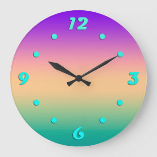 Ombre , multicolored large clock