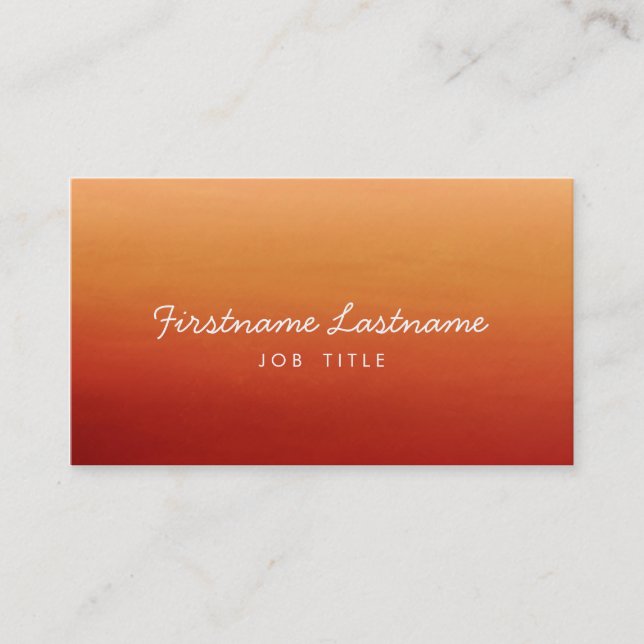 Ombre Networking Business Cards in Orange (Front)