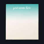 Ombre Notepad Personalised<br><div class="desc">Cute teal and beige personalised notepad</div>