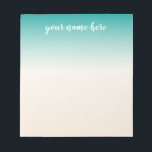 Ombre Notepad Personalised<br><div class="desc">Cute teal and beige personalised notepad</div>