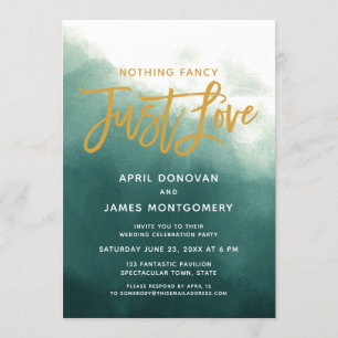 Ombre Nothing Fancy Just Love Brush Typography Invitation