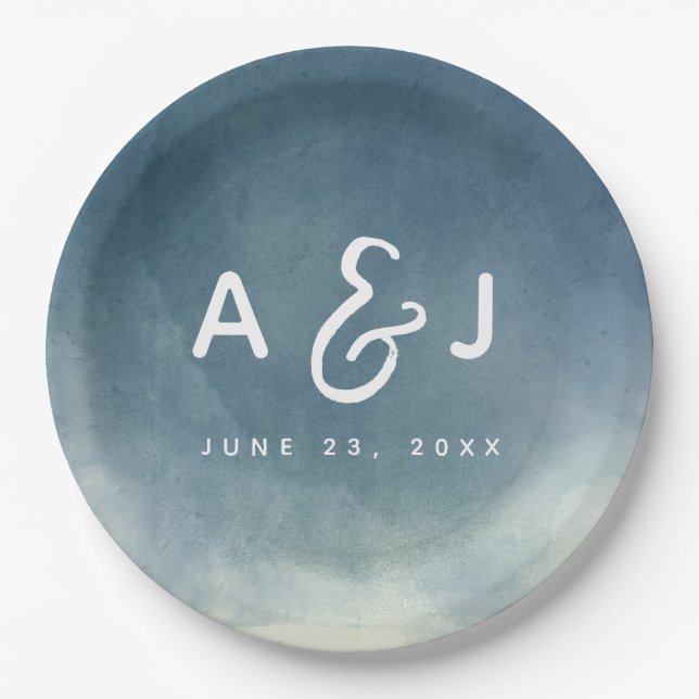 Ombre Nothing Fancy Just Love Brush Typography Paper Plate (Front)