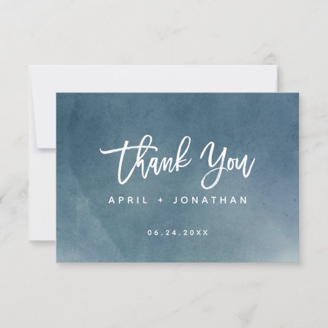 Ombre Nothing Fancy Just Love Brush Typography Thank You Card (Front)