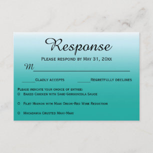 Ombre Ocean Wedding RSVP Response Cards