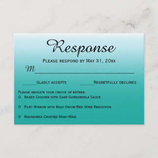 Ombre Ocean Wedding RSVP Response Cards