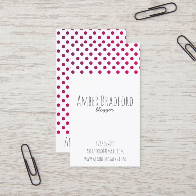 Ombre Ombré Purple Polkadot Business Cards (Front/Back In Situ)