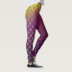Ombre Passion Fruit Polka Dots Gold Raspberry Leggings